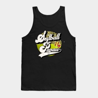 Softball Papaw Vintage Leopard Softball Family Matching Tank Top